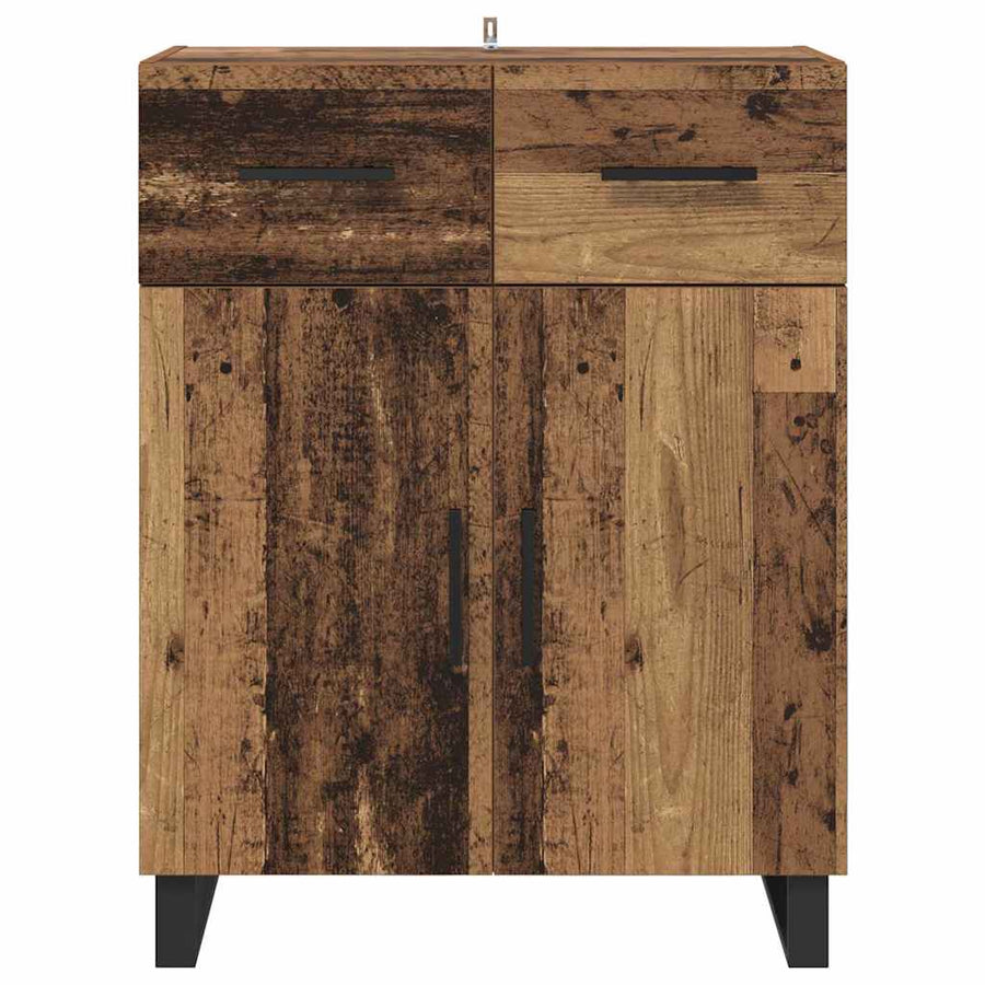 Dressoir met lade Oud Hout 69,5 x 34 x 90 cm Bewerkt hout