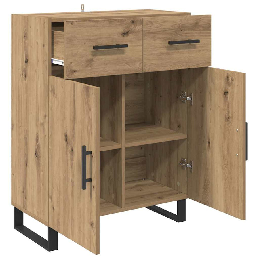 Dressoir met lade Artisan Eiken 69,5 x 34 x 90 cm Bewerkt hout