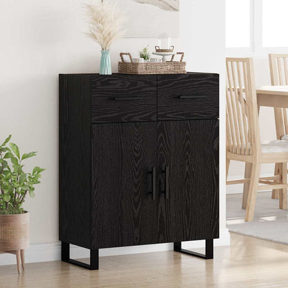 Dressoir met lade Zwart Eiken 69,5 x 34 x 90 cm Bewerkt hout