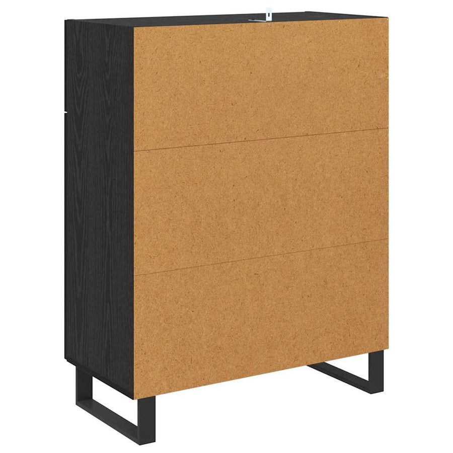 Dressoir met lade Zwart Eiken 69,5 x 34 x 90 cm Bewerkt hout