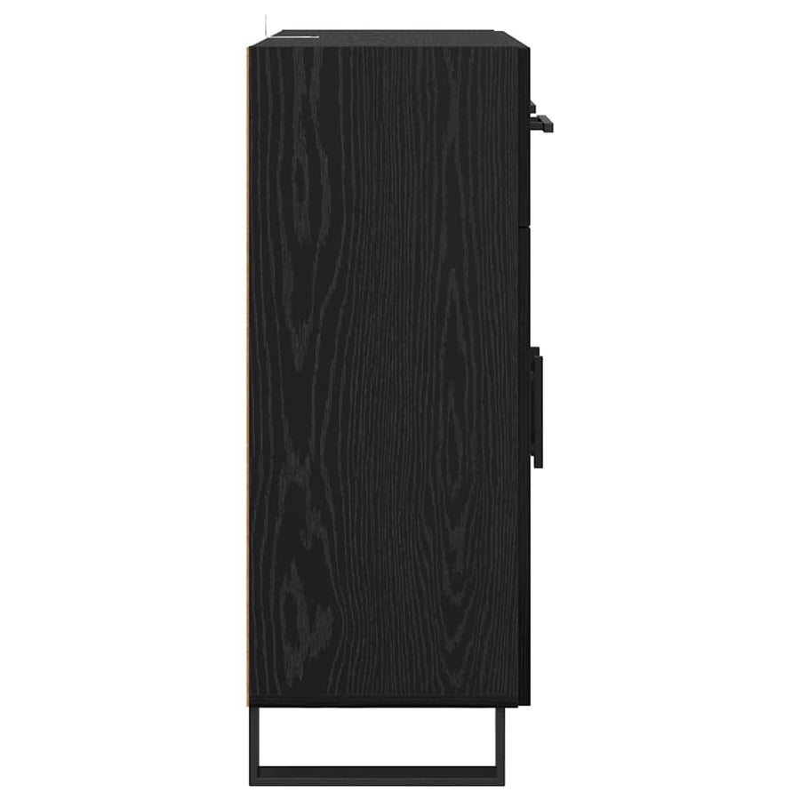 Dressoir met lade Zwart Eiken 69,5 x 34 x 90 cm Bewerkt hout