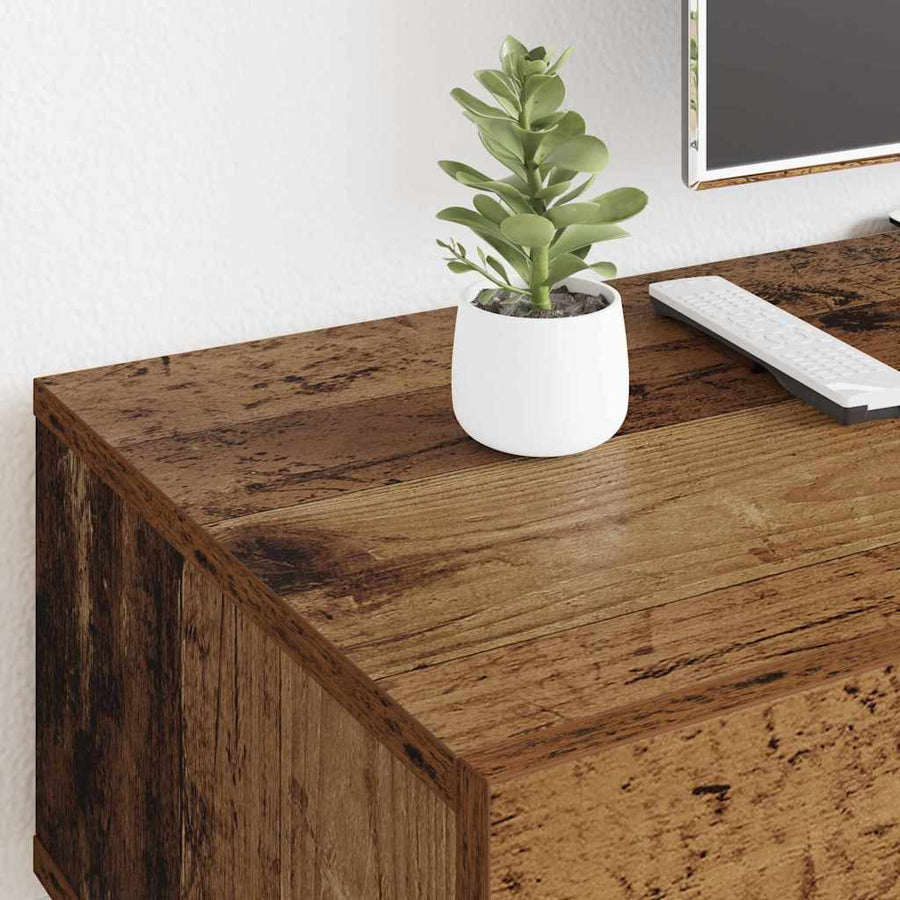 TV-kast met lade Oud Hout 150 x 36 x 30 cm Bewerkt hout