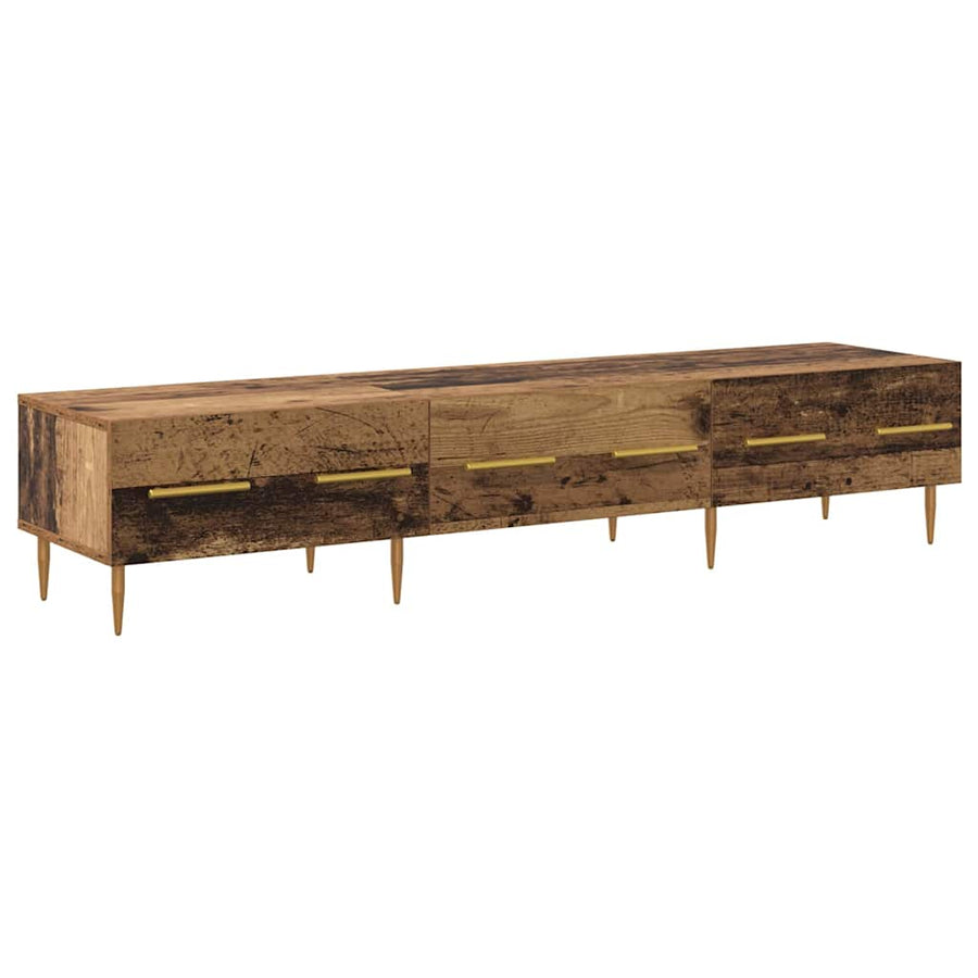 TV-kast met lade Oud Hout 150 x 36 x 30 cm Bewerkt hout