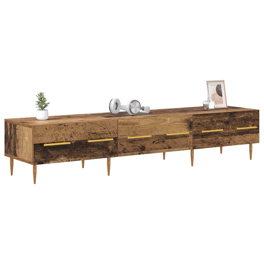 TV-kast met lade Oud Hout 150 x 36 x 30 cm Bewerkt hout