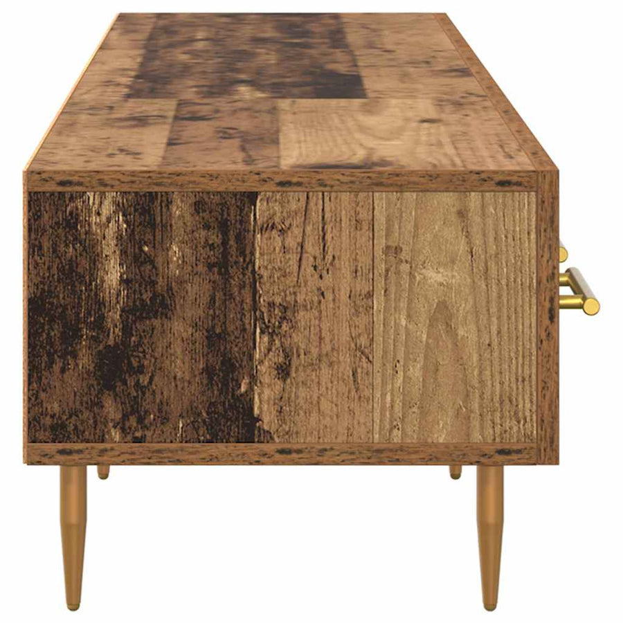 TV-kast met lade Oud Hout 150 x 36 x 30 cm Bewerkt hout