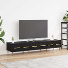 TV-kast 150x36x30 cm zwart eiken met lade