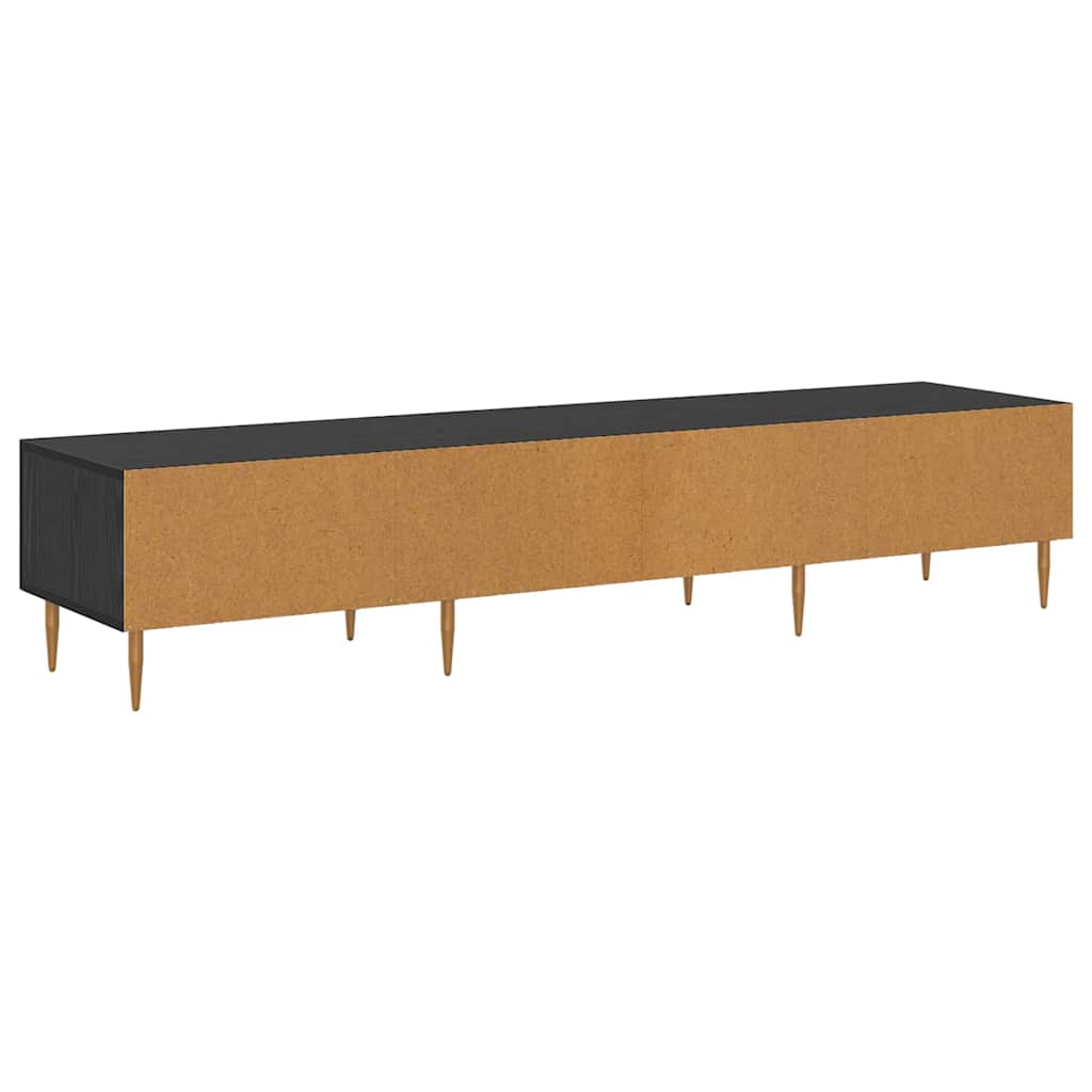 TV-kast met lade Zwart Eiken 150 x 36 x 30 cm Bewerkt hout