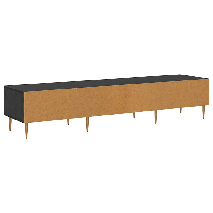 TV-kast met lade Zwart Eiken 150 x 36 x 30 cm Bewerkt hout
