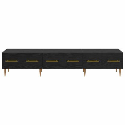 TV-kast met lade Zwart Eiken 150 x 36 x 30 cm Bewerkt hout