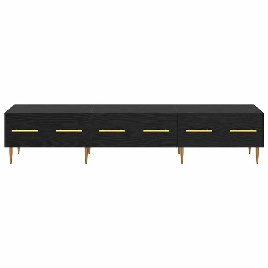 TV-kast met lade Zwart Eiken 150 x 36 x 30 cm Bewerkt hout