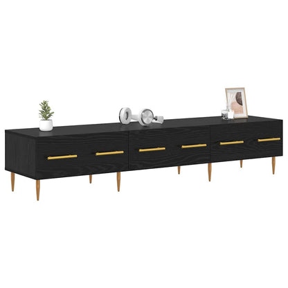 TV-kast met lade Zwart Eiken 150 x 36 x 30 cm Bewerkt hout