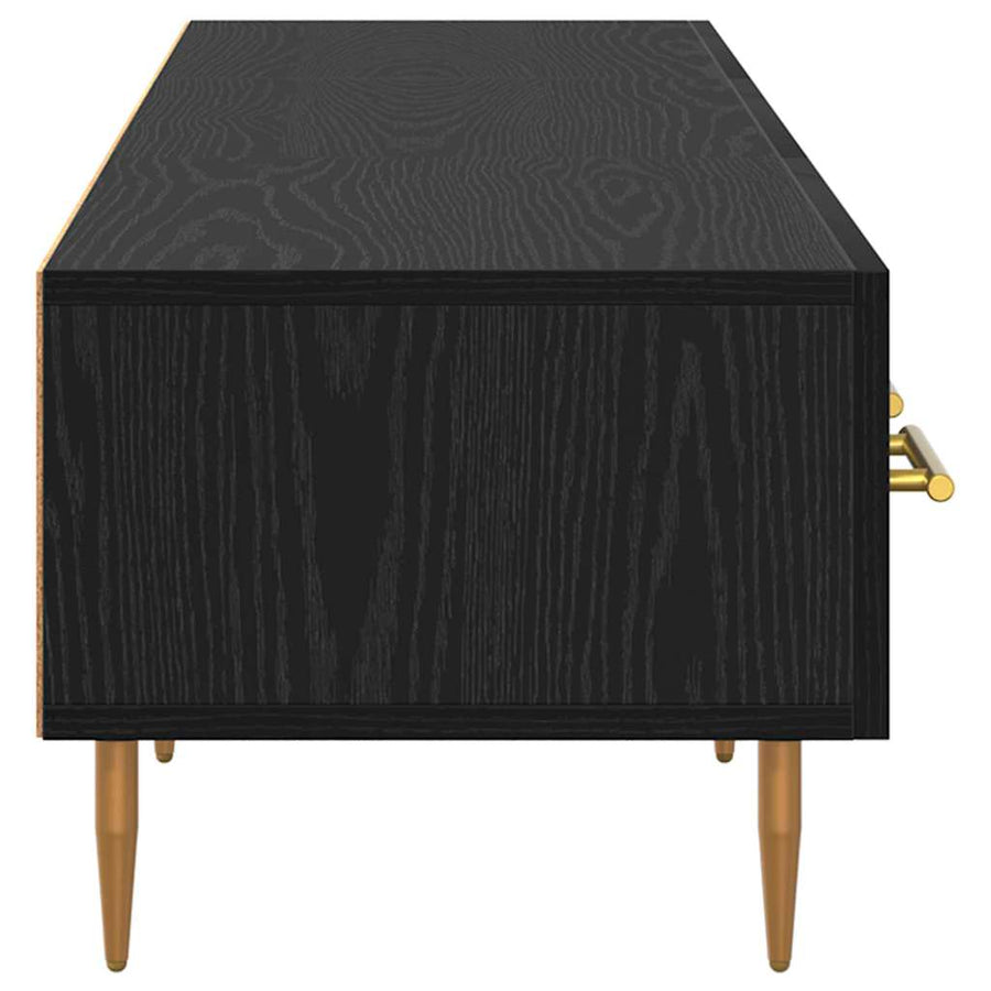 TV-kast met lade Zwart Eiken 150 x 36 x 30 cm Bewerkt hout