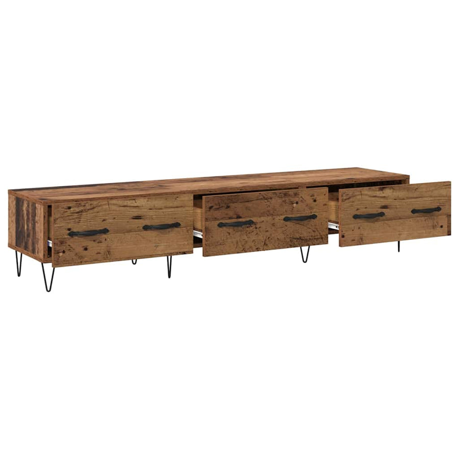 TV-kast met lade Oud hout 150 x 36 x 30 cm Bewerkt hout