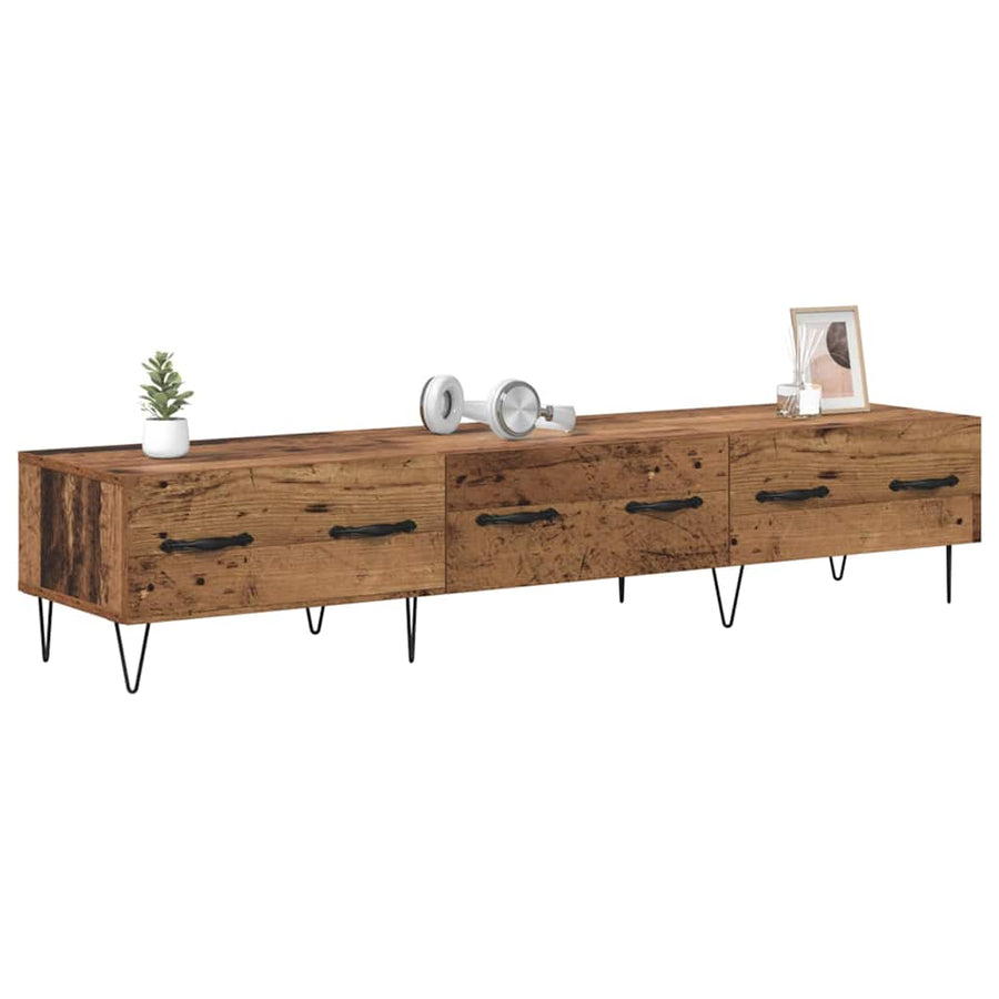 TV-kast met lade Oud hout 150 x 36 x 30 cm Bewerkt hout