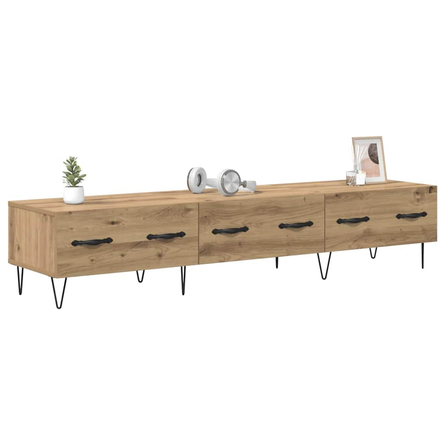 TV-kast artisanaal eikenkleurig 150 x 36 x 30 cm Bewerkt hout