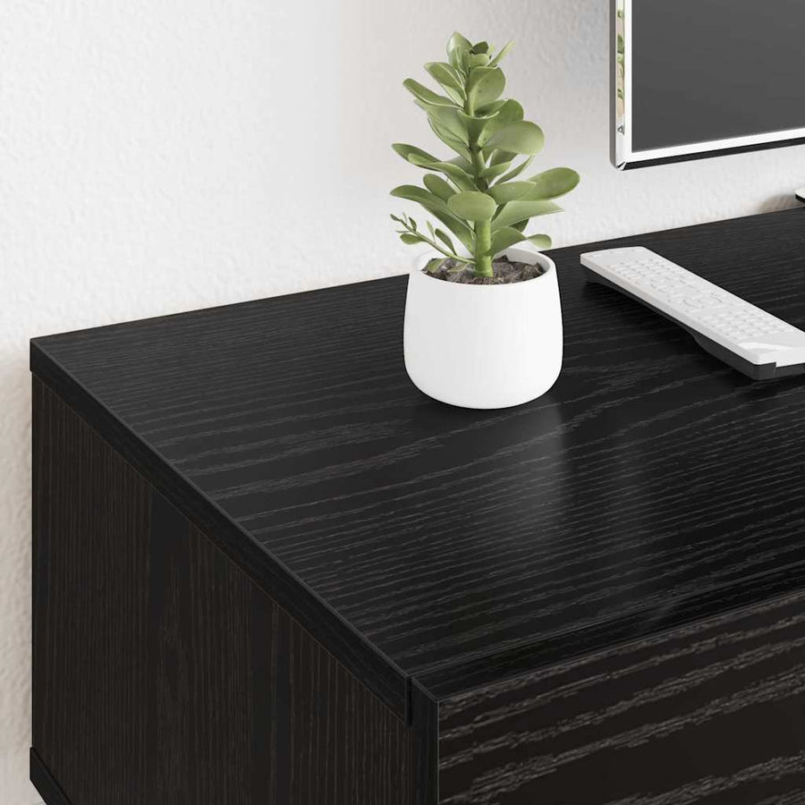 TV-kast met lade Zwart eiken 150 x 36 x 30 cm Bewerkt hout