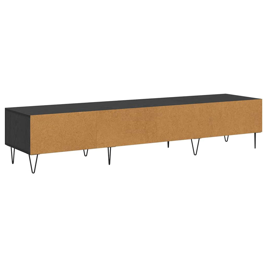 TV-kast met lade Zwart eiken 150 x 36 x 30 cm Bewerkt hout