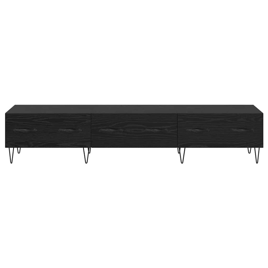 TV-kast met lade Zwart eiken 150 x 36 x 30 cm Bewerkt hout