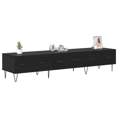 TV-kast met lade Zwart eiken 150 x 36 x 30 cm Bewerkt hout