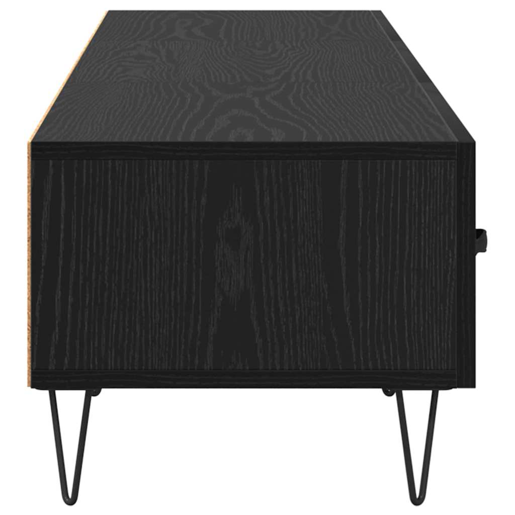 TV-kast met lade Zwart eiken 150 x 36 x 30 cm Bewerkt hout