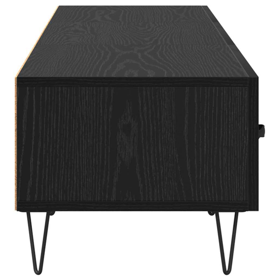 TV-kast met lade Zwart eiken 150 x 36 x 30 cm Bewerkt hout