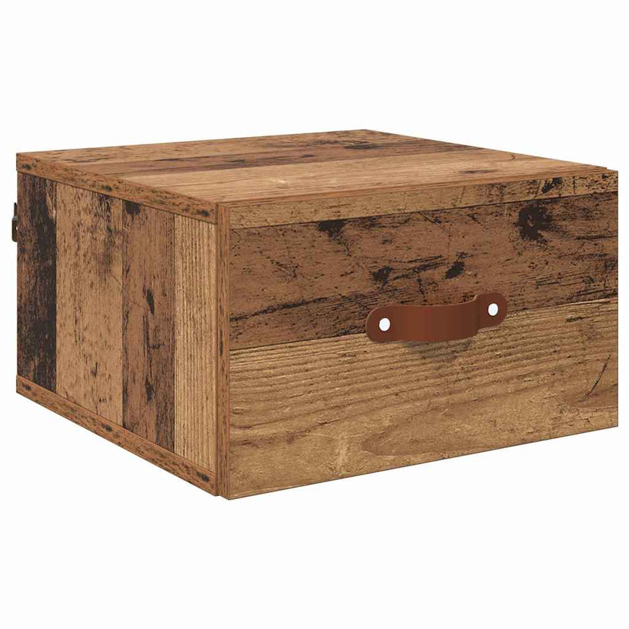 Wandkastje Oud Hout 35 x 35 x 20 cm Bewerkt hout