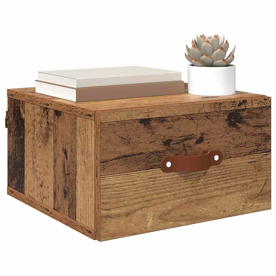 Wandkastje Oud Hout 35 x 35 x 20 cm Bewerkt hout