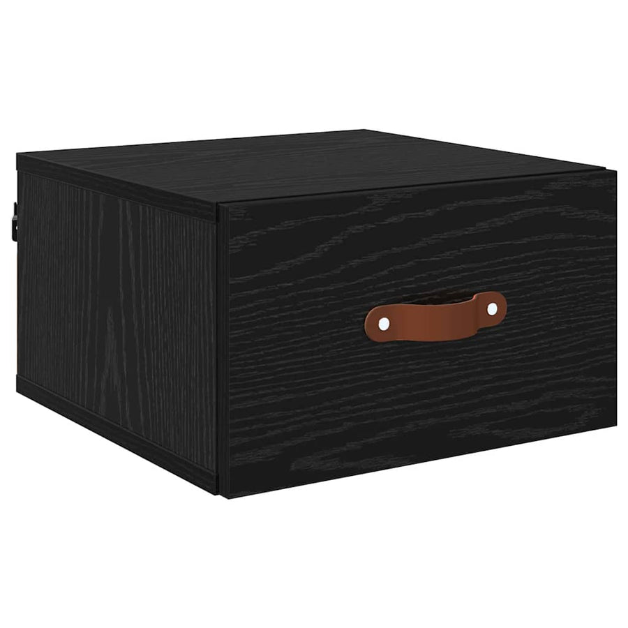 Wandkastje Zwart Eiken 35 x 35 x 20 cm Bewerkt hout