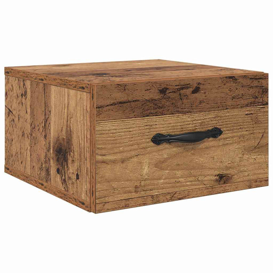 Nachtkastje met lade Oud hout 35 x 35 x 20 cm Bewerkt hout