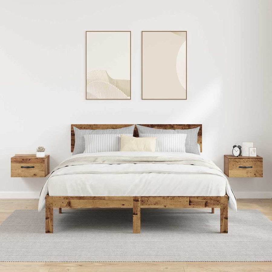Nachtkastje 2 pcs Oud hout 35 x 35 x 20 cm Bewerkt hout