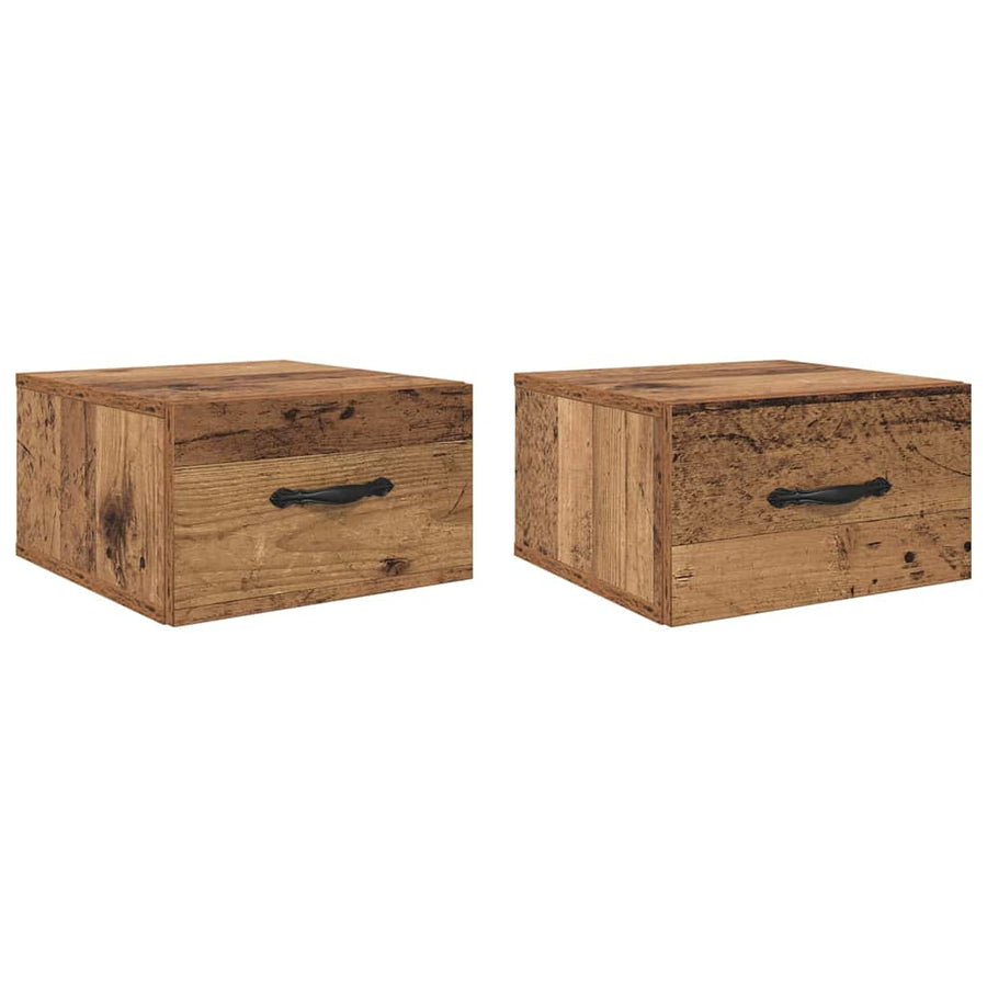 Nachtkastje 2 pcs Oud hout 35 x 35 x 20 cm Bewerkt hout