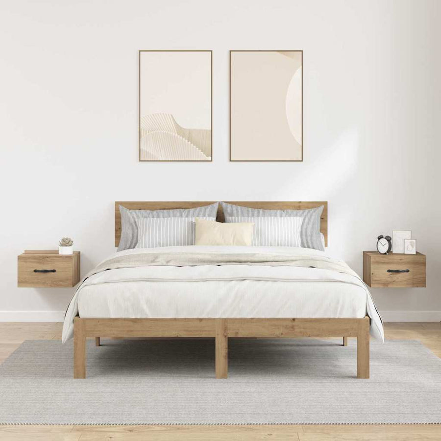 Nachtkastje 2 pcs artisanaal eikenkleurig 35 x 35 x 20 cm