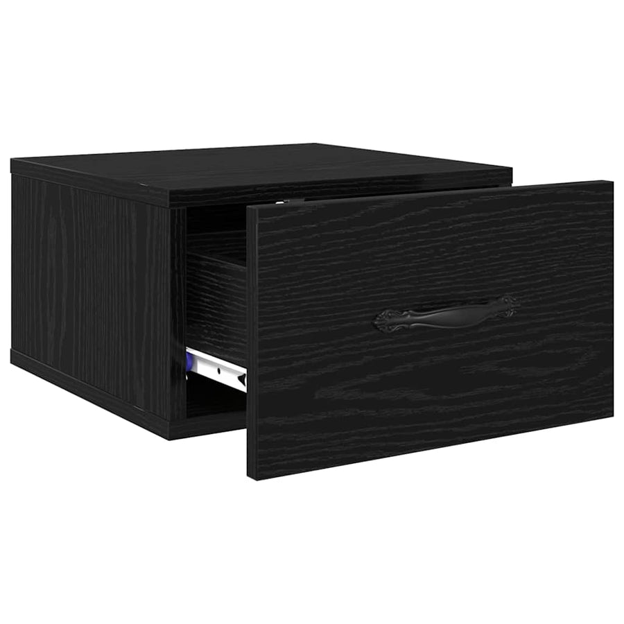 Nachtkastje 2 pcs Zwart eiken 35 x 35 x 20 cm Bewerkt hout