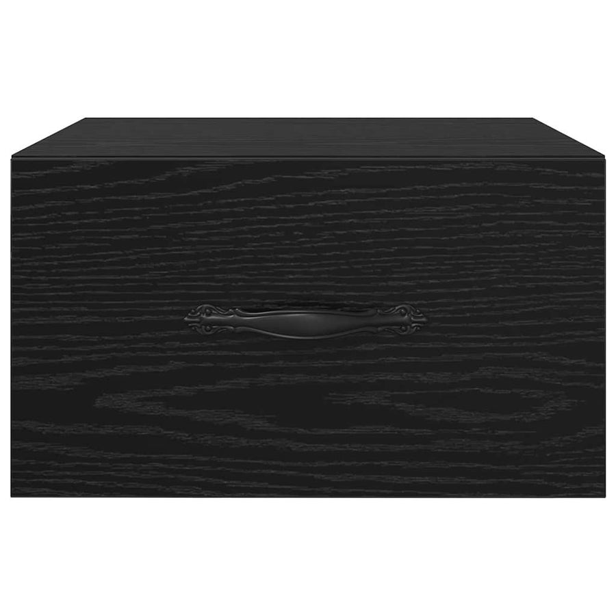 Nachtkastje 2 pcs Zwart eiken 35 x 35 x 20 cm Bewerkt hout