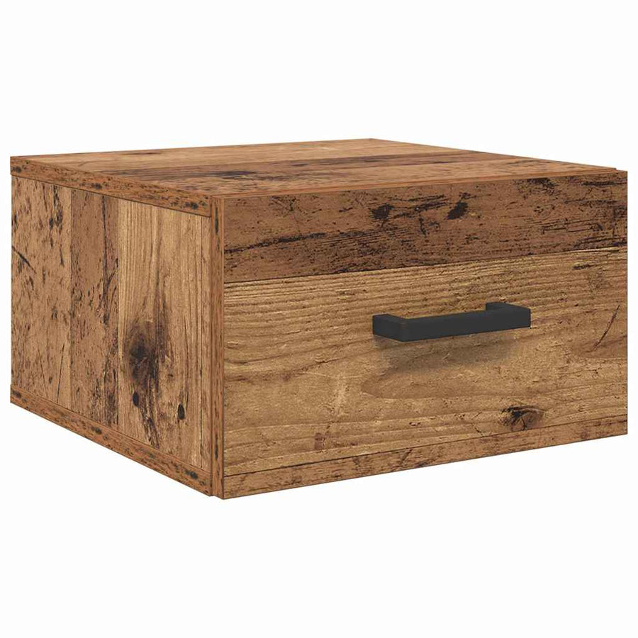 Nachtkastje met lade Oud hout 35 x 35 x 20 cm Bewerkt hout