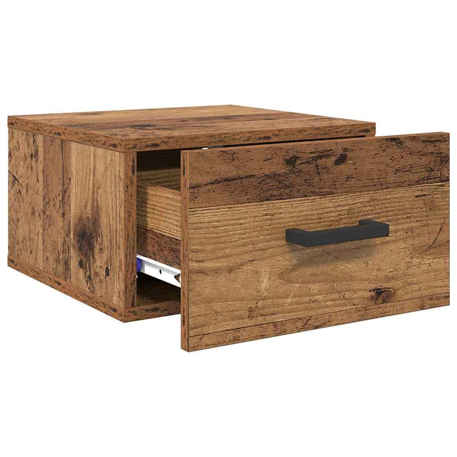 Nachtkastje met lade Oud hout 35 x 35 x 20 cm Bewerkt hout