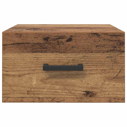 Nachtkastje met lade Oud hout 35 x 35 x 20 cm Bewerkt hout