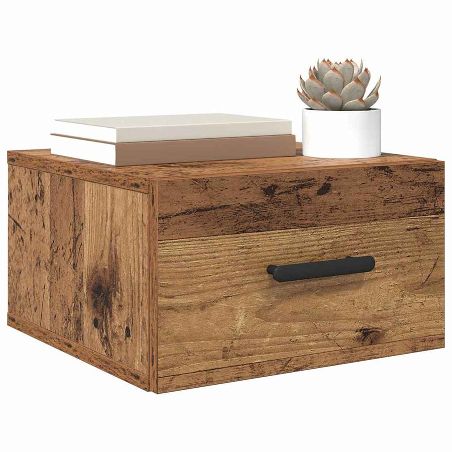 Nachtkastje Oud hout 35 x 35 x 20 cm Bewerkt hout
