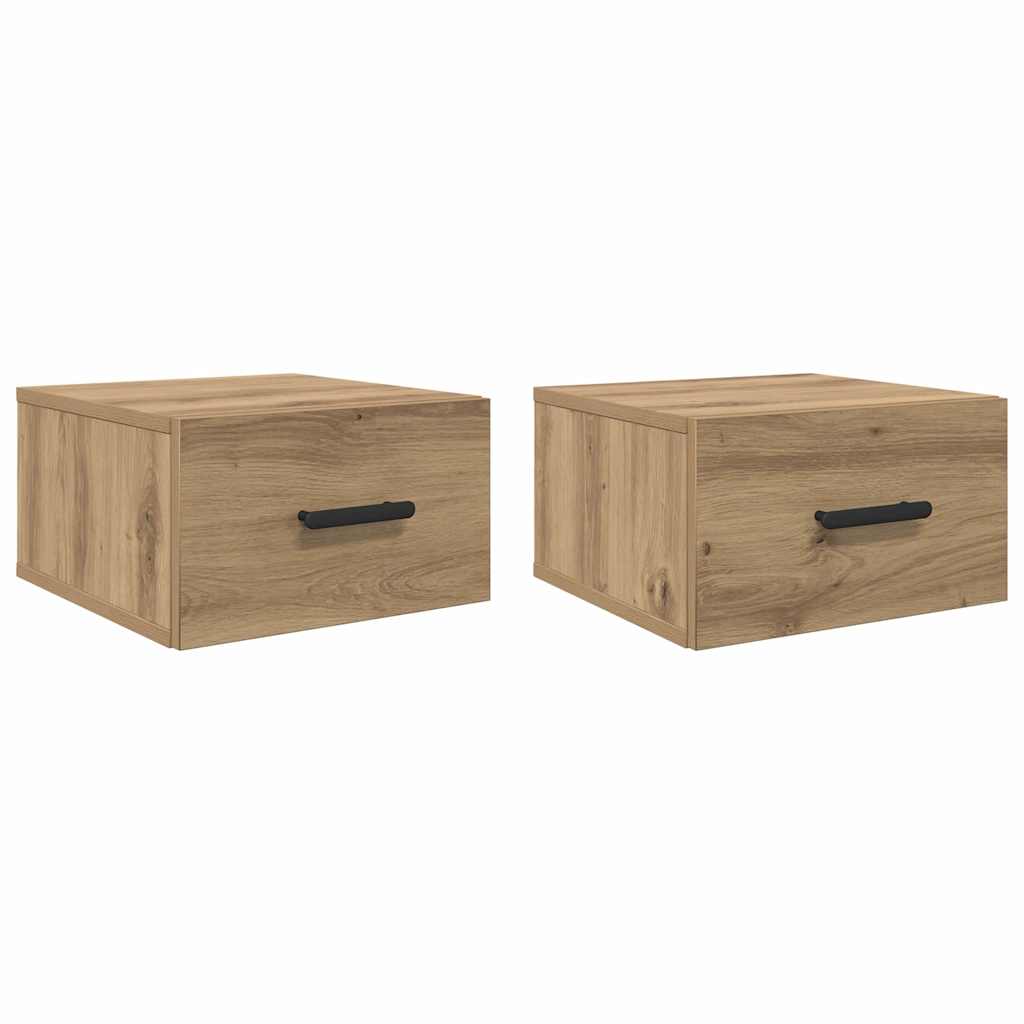 Nachtkastje 2 pcs artisanaal eikenkleurig 35 x 35 x 20 cm