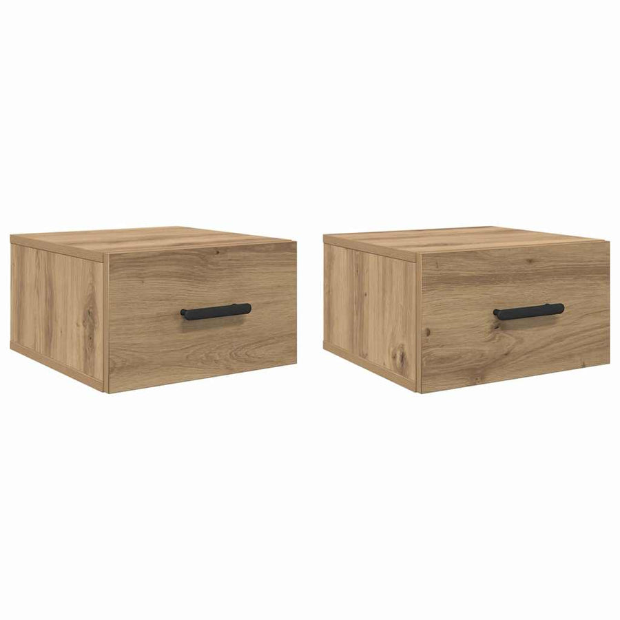 Nachtkastje 2 pcs artisanaal eikenkleurig 35 x 35 x 20 cm