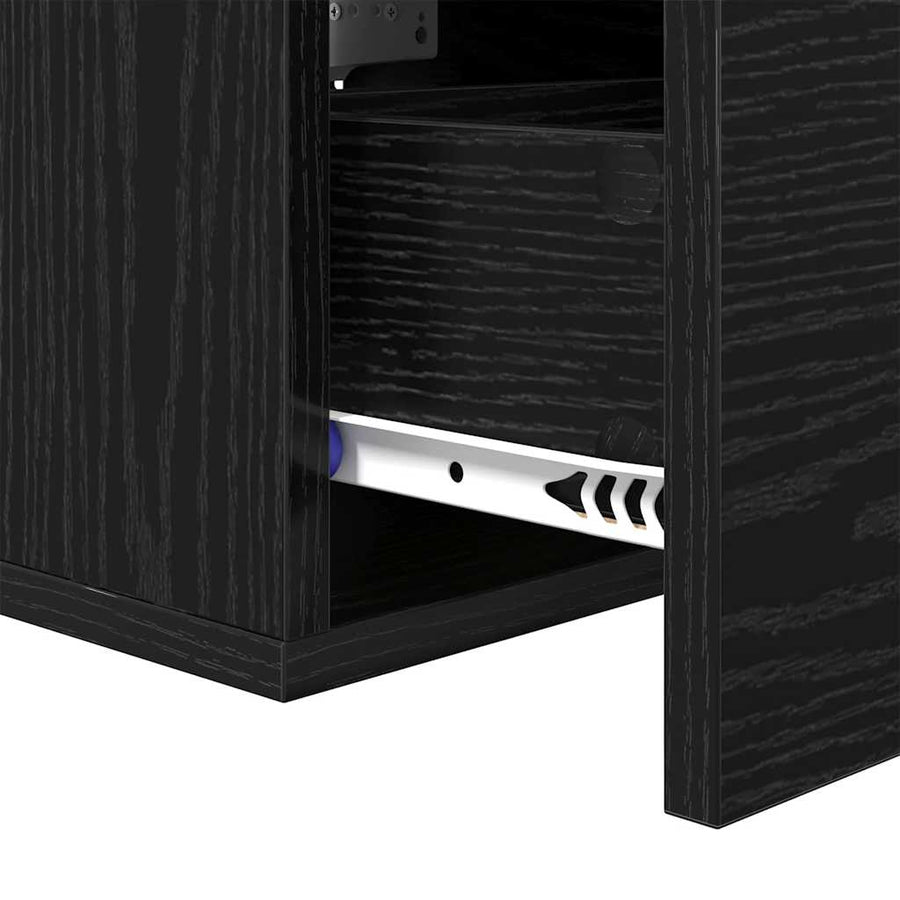 Nachtkastje 2 pcs Zwart eiken 35 x 35 x 20 cm Bewerkt hout