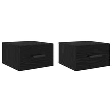 Nachtkastje 2 pcs Zwart eiken 35 x 35 x 20 cm Bewerkt hout
