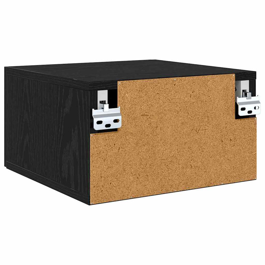 Nachtkastje 2 pcs Zwart eiken 35 x 35 x 20 cm Bewerkt hout