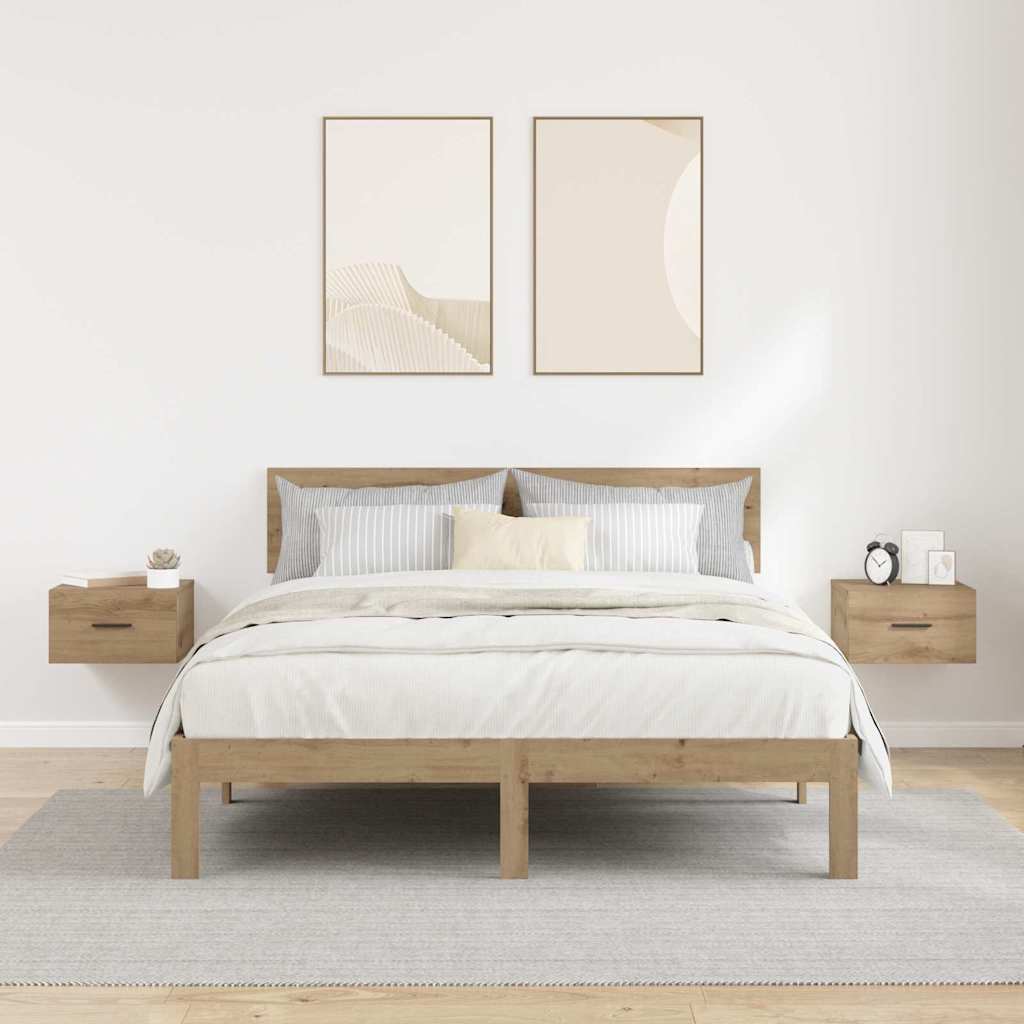 Nachtkastje 2 pcs artisanaal eikenkleurig 35 x 35 x 20 cm
