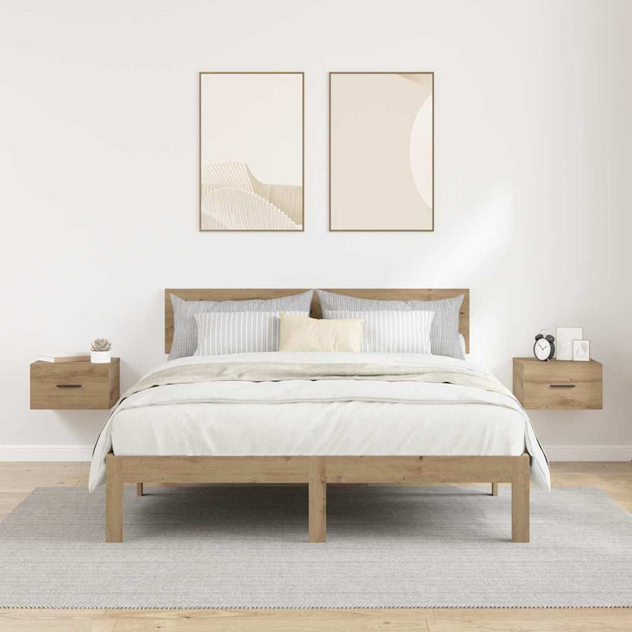 Nachtkastje 2 pcs artisanaal eikenkleurig 35 x 35 x 20 cm