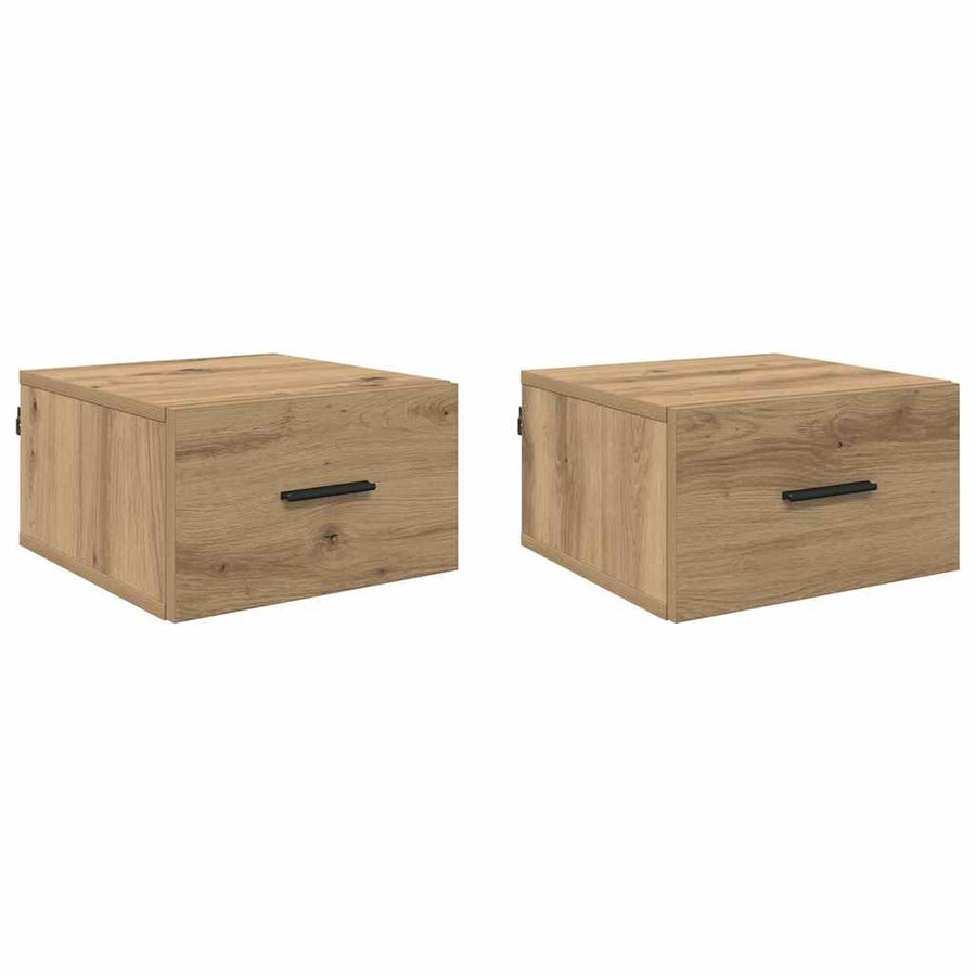 Nachtkastje 2 pcs artisanaal eikenkleurig 35 x 35 x 20 cm