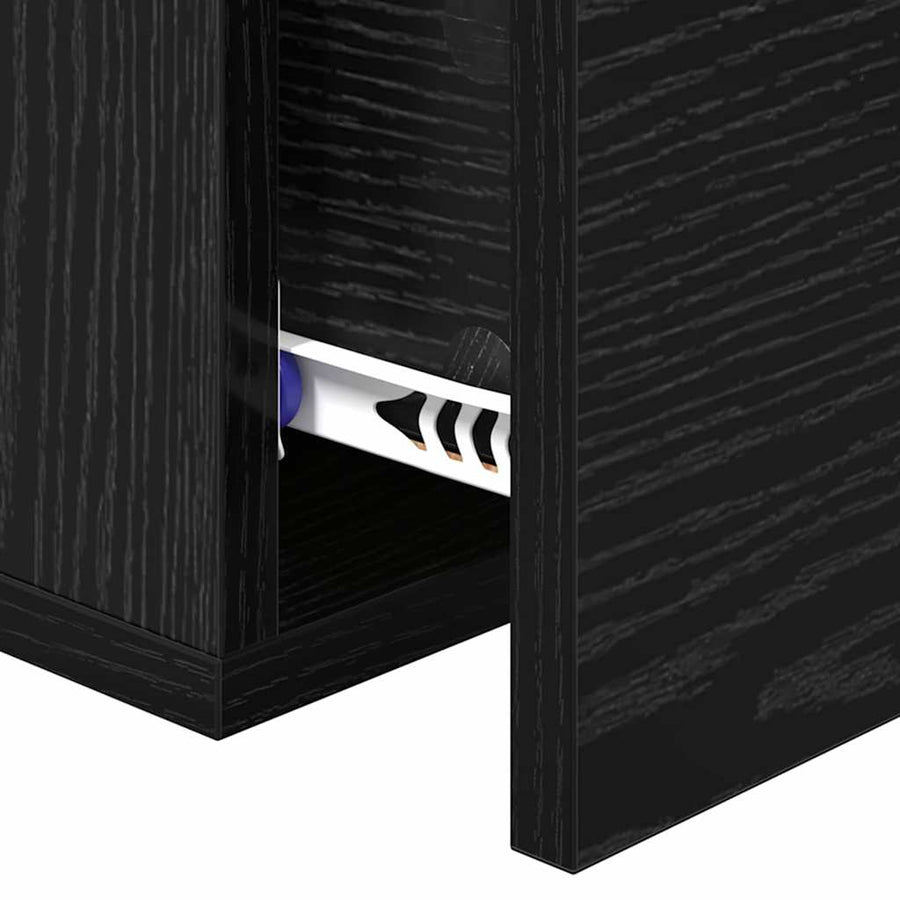 Nachtkastje 2 pcs Zwart eiken 35 x 35 x 20 cm Bewerkt hout