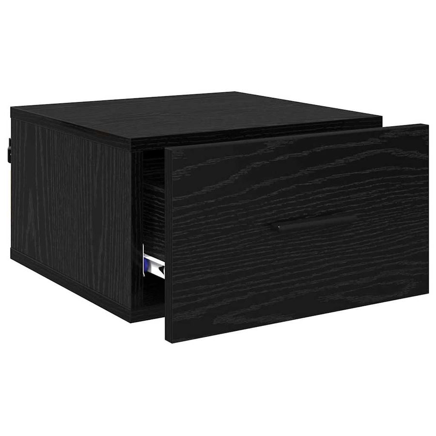 Nachtkastje 2 pcs Zwart eiken 35 x 35 x 20 cm Bewerkt hout