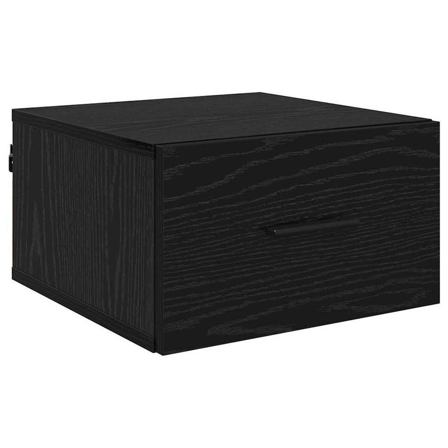 Nachtkastje 2 pcs Zwart eiken 35 x 35 x 20 cm Bewerkt hout
