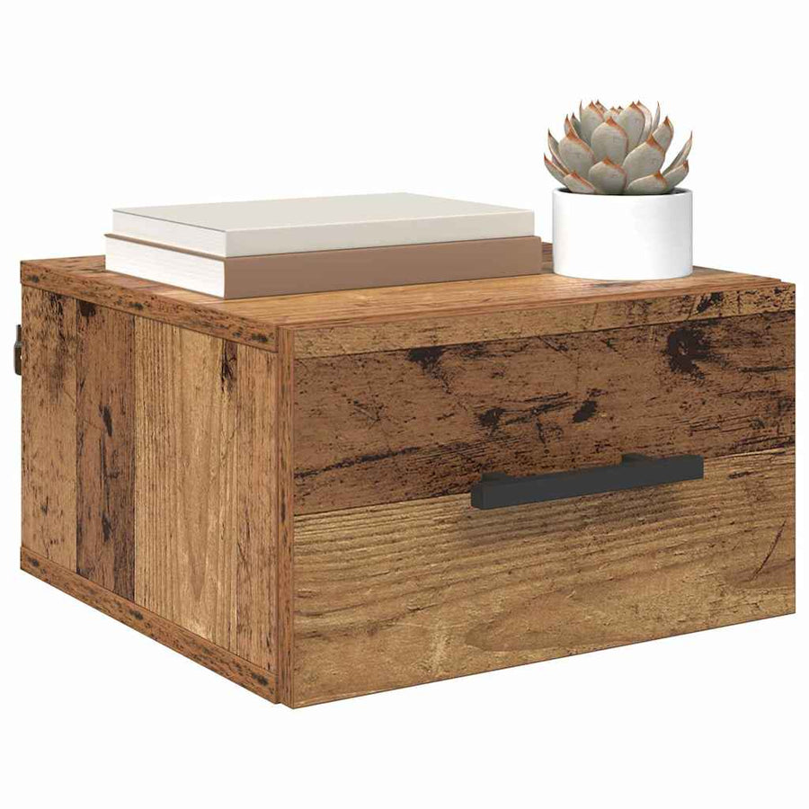 Nachtkastje Oud hout 35 x 35 x 20 cm Bewerkt hout